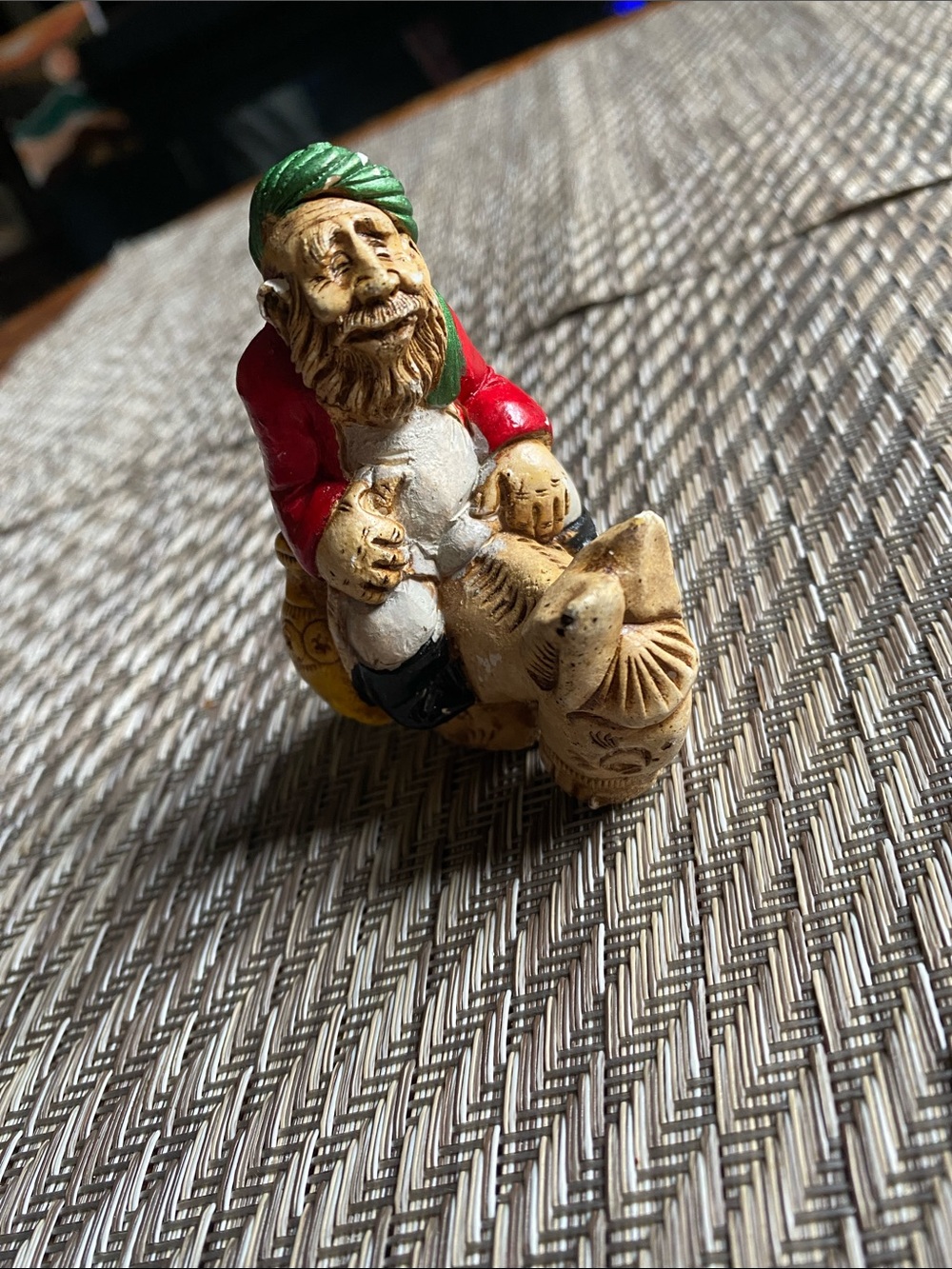 Vintage Uzbek Nasreddin Hodja Chalkware Figurine – Chipped Folk Art Souvenir